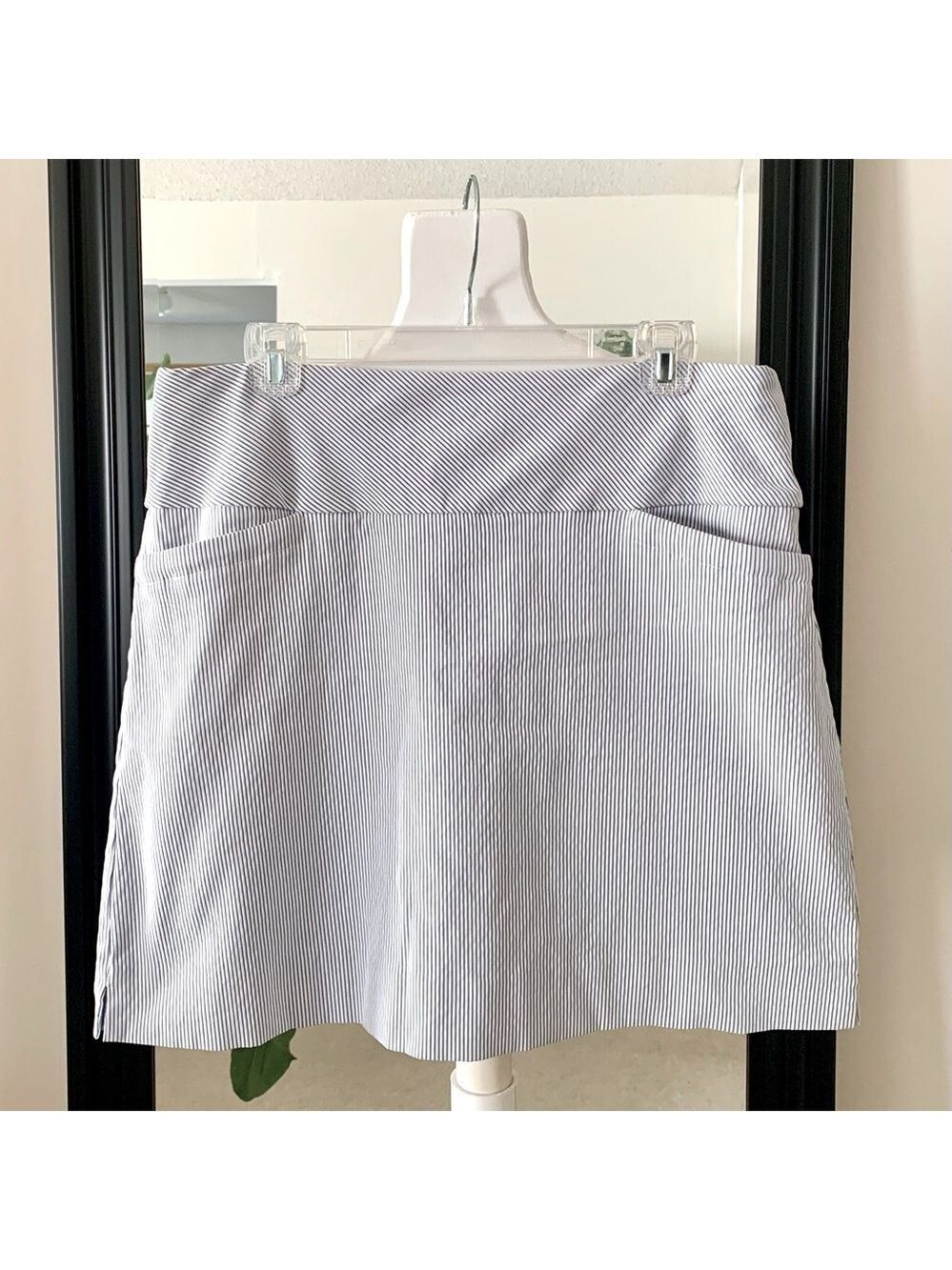 S.C.& CO Blue And White Striped Skort